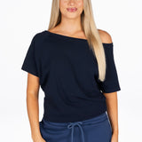 Off The Shoulder Tee - Navy