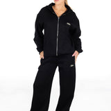 ‘Kikiva’ Lounge Wide Leg Trackpant - Black