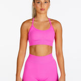 ‘Scoop’ Crop- Bright Pink