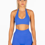 Signature Halter Crop - Cobalt