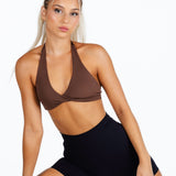 'Infinity' Halter Crop - Dark Mocha