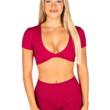 'Bella' Twist Tee - Scarlett Ruby-Red
