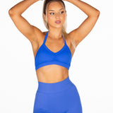 'Layla' Halter Crop - Cobalt