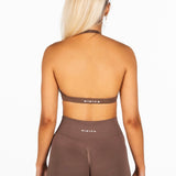 'Layla' Halter Crop - Brown