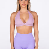 'Lacey Halter' Crop - Light Purple