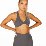 'CoreActive' Twist Crop - Charcoal