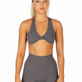 'CoreActive' Twist Crop - Charcoal