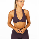 'CoreActive' Twist Crop - Dark Purple