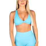 'Infinity' Cross-Back Crop - Baby Blue