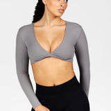 'Bella' Twist Long Sleeve - Grey