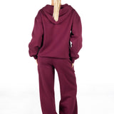 ‘Kikiva’ Lounge Wide Leg Trackpant - Wine