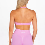 Dynamic Staple Halter Crop - Candy Pink