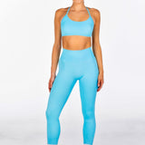 Lycra Seamless Leggings - Light Blue