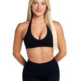 Dynamic Staple Halter Crop - Black