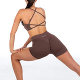 Lycra Seamless Crop - Hazelnut Brown