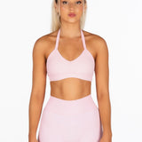 'Layla' Halter Crop - Lush Pink