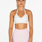 'Layla' Halter Crop - White