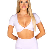 'Bella' Twist Tee - Baby Lilac