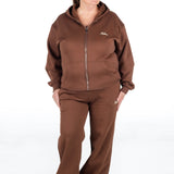 ‘Kikiva’ Lounge Wide Leg Trackpant - Mocha
