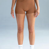 Aria Cross Over Scrunch Shorts - Copper