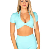 'Bella' Twist Tee - Aquamarine