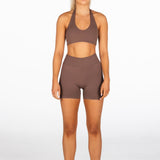 Signature Scrunch Shorts - Mocha Brown