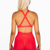 'Infinity' Cross-Back Crop- Red