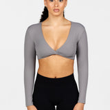 'Bella' Twist Long Sleeve - Grey