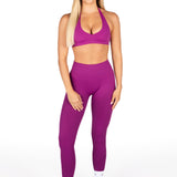 Dynamic Staple Halter Crop - Magenta