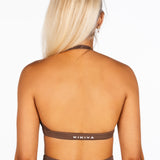 'Layla' Halter Crop - Brown