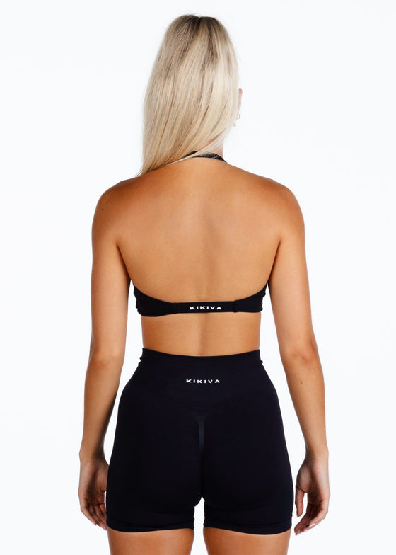 'Infinity' Halter Crop - Black