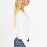 Kikiva Ribbed Long Sleeve - White