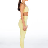 Lycra Seamless Leggings - Light Yellow