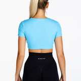 ‘Bella' Twist Tee - Aqua Blue