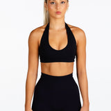 ‘Amelia’ Halter Crop - Black