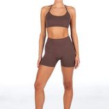 Lycra Seamless Crop - Hazelnut Brown