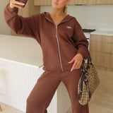 ‘Kikiva’ Lounge Wide Leg Trackpant - Mocha