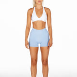 Mini Signature Scrunch Shorts - Sky Blue