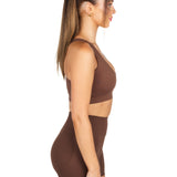 Dynamic 'Support' Crop - Mocha Brown