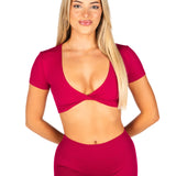 'Bella' Twist Tee - Scarlett Ruby-Red