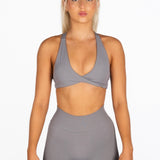 'Infinity' Cross-Back Crop - Grey