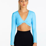 ‘Bella' Twist Long Sleeve - Aqua Blue