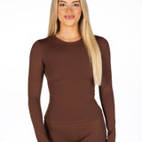 Kikiva Basic Tee Long Sleeve -  Mocha Brown