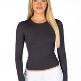 Kikiva Basic Tee Long Sleeve -  Dark Grey