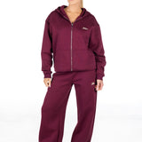‘Kikiva’ Lounge Wide Leg Trackpant - Wine