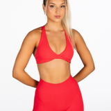 'Infinity' Cross-Back Crop- Red