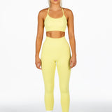 ‘Impact’ Seamless Leggings- Olive Yellow