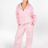 ‘Kikiva’ Lounge Wide Leg Trackpant - Baby Doll
