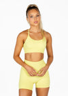‘Impact’ Scrunch Seamless Shorts - Olive Yellow