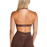 Dynamic Staple Halter Crop - Mocha